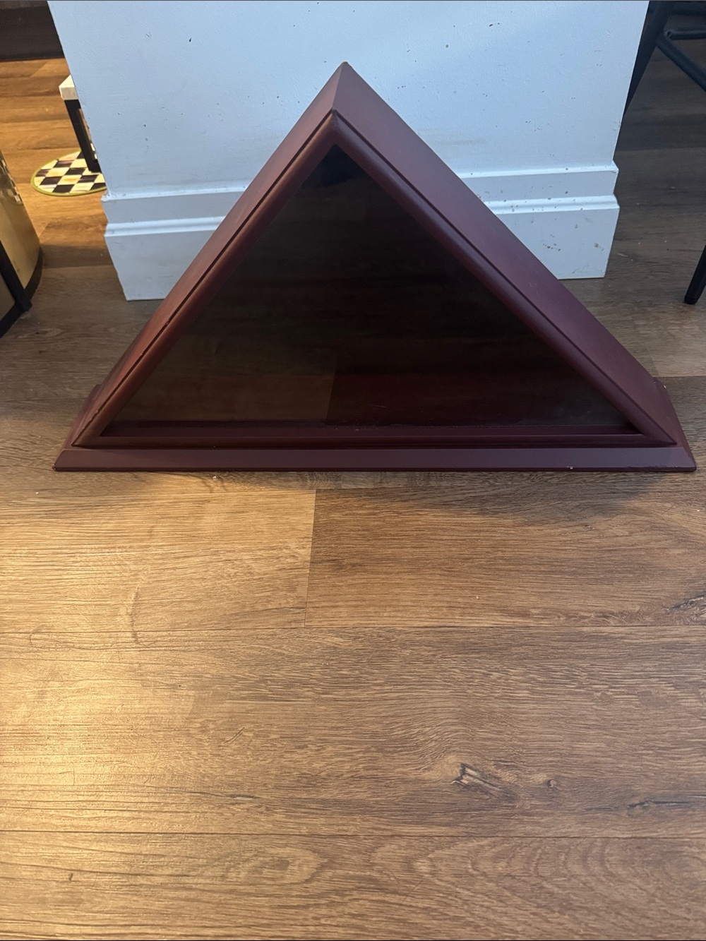Triangular Wall Mirror in Dark Brown - Home Wall Decor